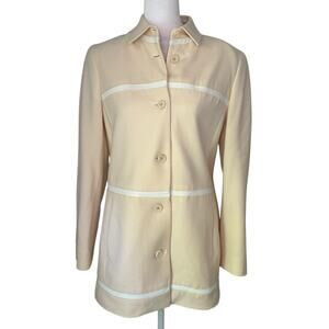 Worth cream wool blend button up jacket size 6P
